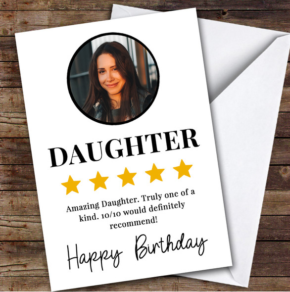 Birthday Card Personalised Daughter Photo Review Stars 10 Out Of 10