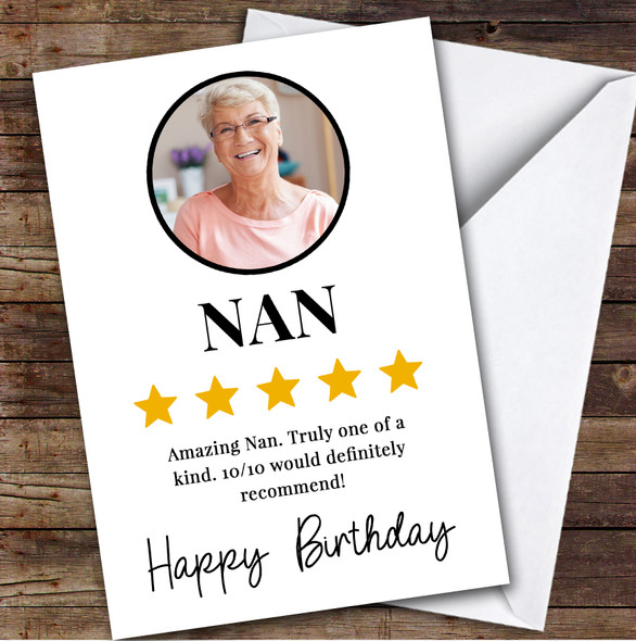 Birthday Card Personalised Nan Photo Review Stars 10 Out Of 10