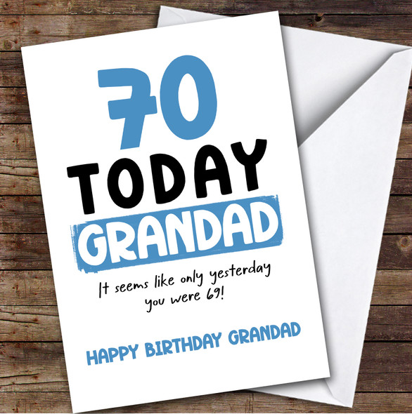 70th Birthday Card Personalised Grandad