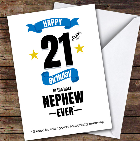 21st Birthday Card Personalised The Nephew Ever