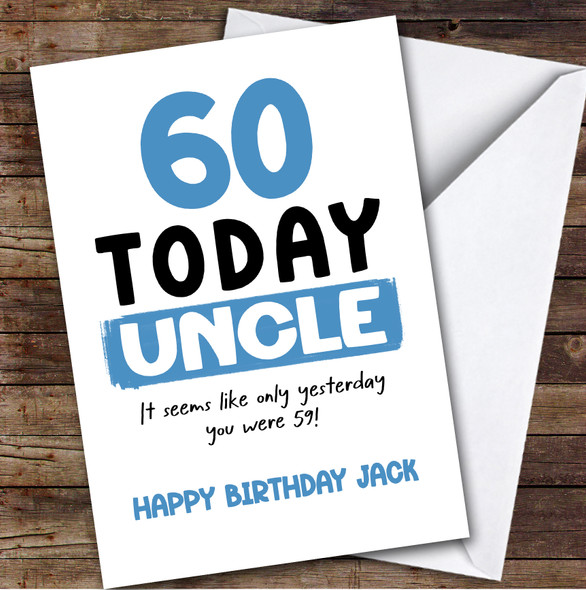 60th Birthday Card Personalised Uncle