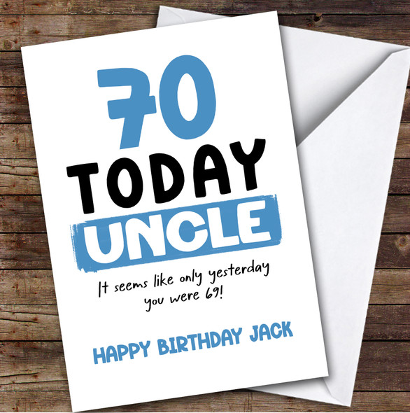 70th Birthday Card Personalised Uncle