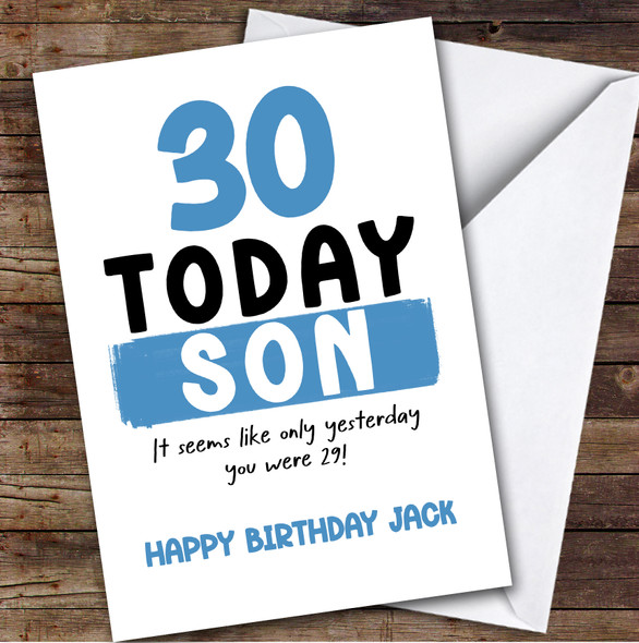 30th Birthday Card Personalised Son