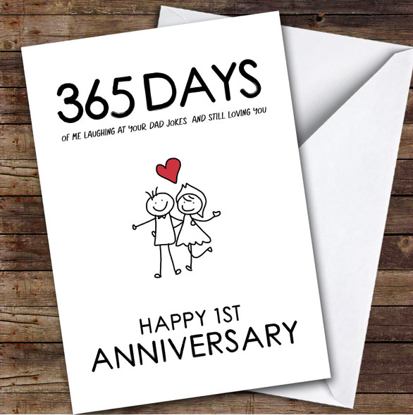 1st Wedding Anniversary Card Personalised Husband Dad Jokes