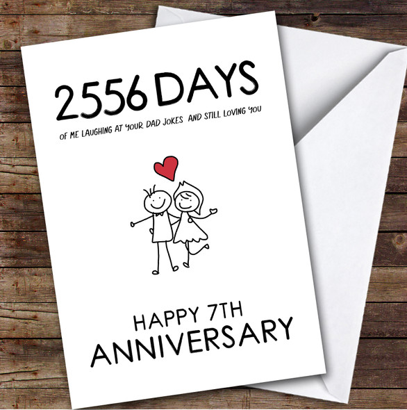 7th Wedding Anniversary Card Personalised Husband Dad Jokes