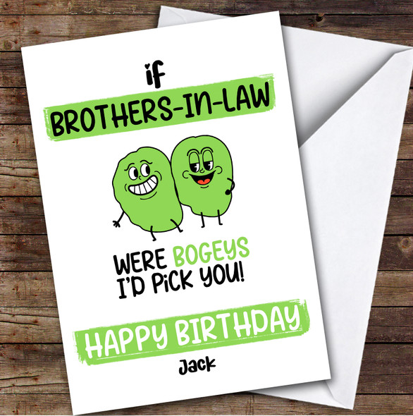 Funny Bogey Brother-In-Law Birthday Card Personalised