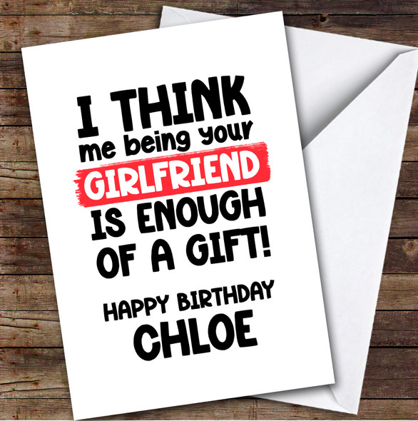 Funny Boyfriend Birthday Card Personalised