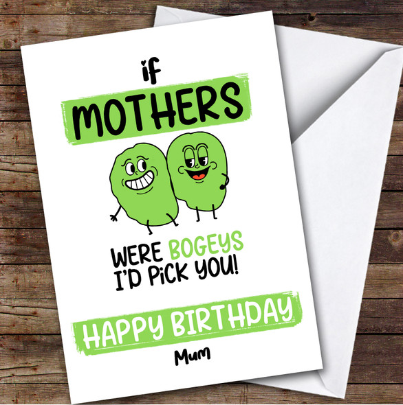 Funny Bogey Mother Birthday Card Personalised