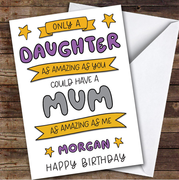 Birthday Card Personalised Daughter Amazing
