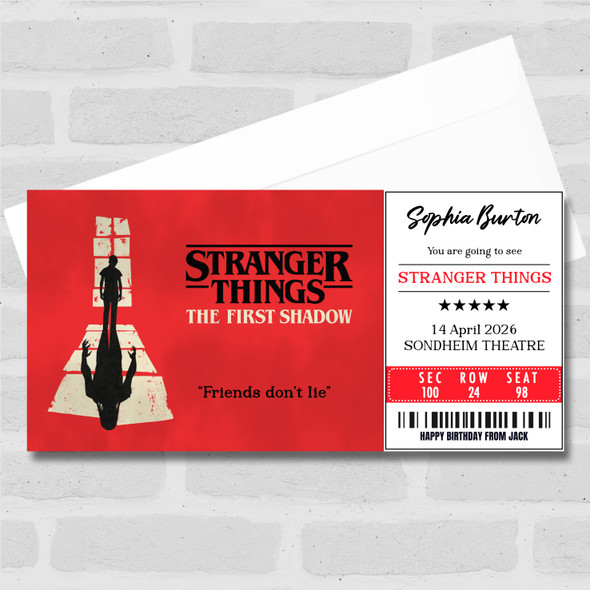 Stranger Things Personalised Gift Voucher Surprise Theatre Ticket