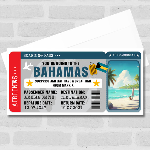 The Bahamas Caribbean Pass Personalised Gift Voucher Surprise Trip Ticket