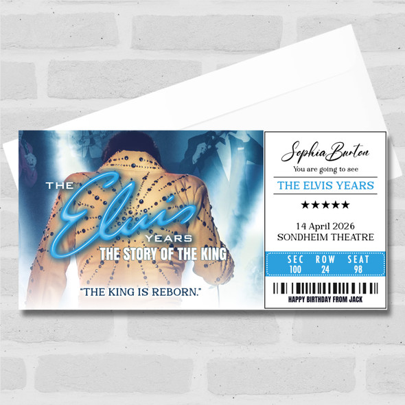 The Elvis Years Personalised Gift Voucher Surprise Theatre Ticket