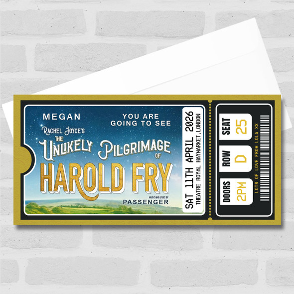 Unlikely Pilgrimage Of Harold Fry Personalised Voucher Surprise Theatre Ticket
