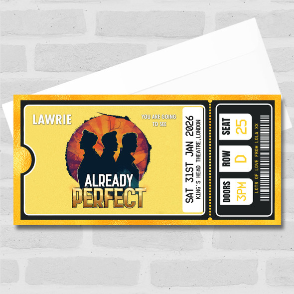 Already Perfect Show London Theatre Personalised Gift Voucher Surprise Ticket