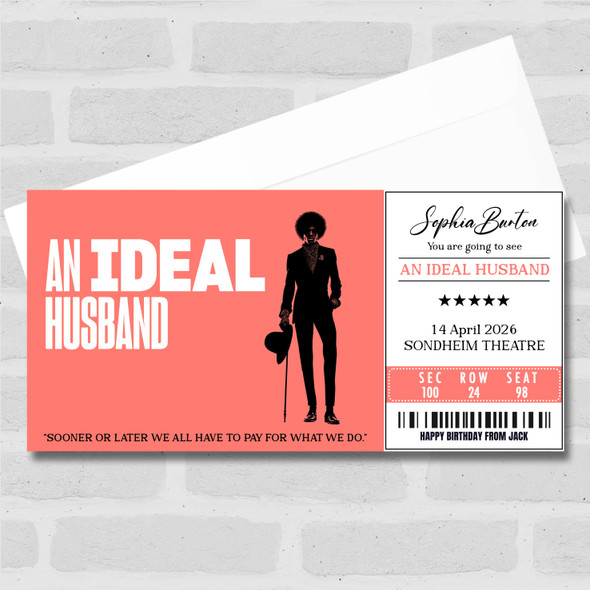An Ideal Husband Personalised Gift Voucher Surprise Theatre Ticket