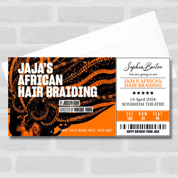Jaja's African Hair Braiding Personalised Gift Voucher Surprise Theatre Ticket