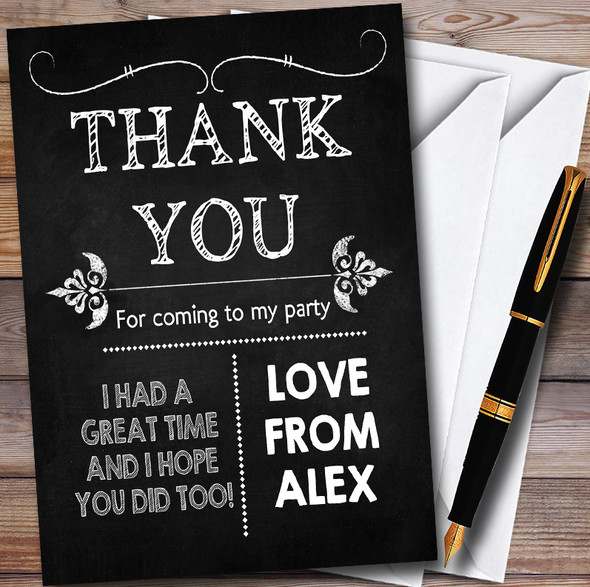 Chalk Style Vintage Halloween Halloween Party Thank You Cards
