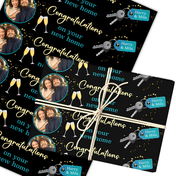 Personalised Wrapping Paper New Home House Key Round Photo Custom Gift Wrap
