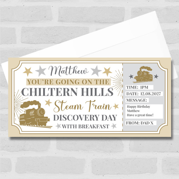 Chiltern Hills Steam Train Discovery Personalised Gift Voucher Surprise Ticket