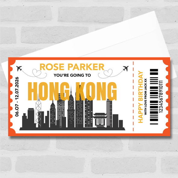 Going To Hong Kong Skyline Pass Personalised Gift Voucher Surprise Trip Ticket