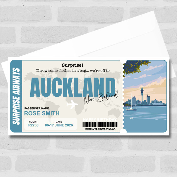 Trip To Auckland Pass Personalised Gift Voucher Surprise Trip Holiday Ticket