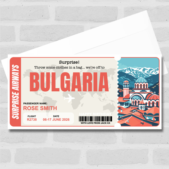 Trip To Bulgaria Pass Personalised Gift Voucher Surprise Trip Holiday Ticket