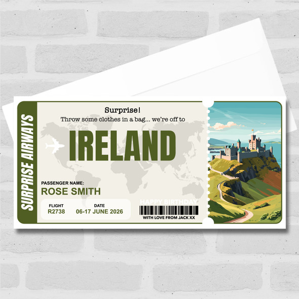 Trip To Ireland Pass Personalised Gift Voucher Surprise Trip Holiday Ticket