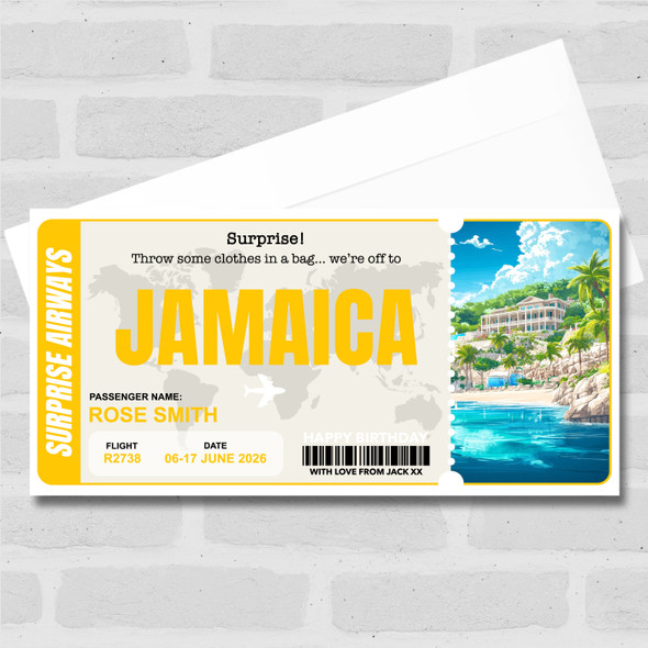 Trip To Jamaica Pass Personalised Gift Voucher Surprise Trip Holiday Ticket