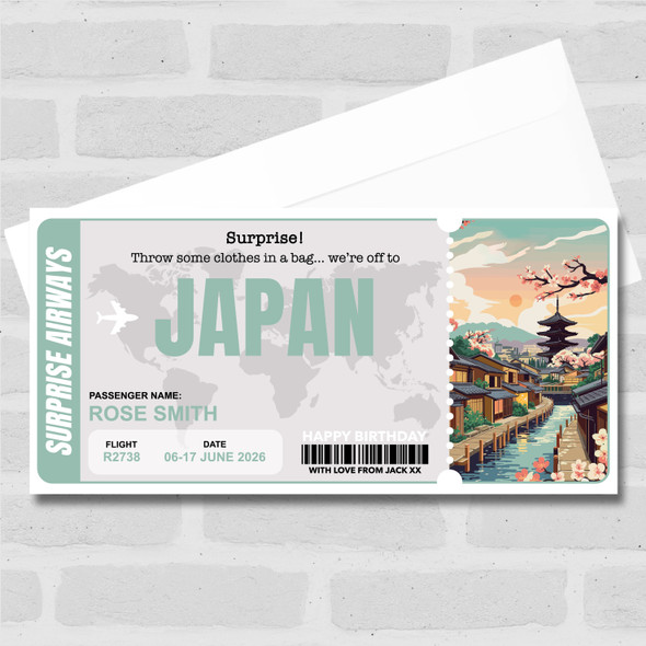 Trip To Japan Pass Personalised Gift Voucher Surprise Trip Holiday Ticket