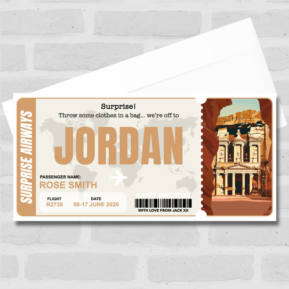 Trip To Jordan Pass Personalised Gift Voucher Surprise Trip Holiday Ticket