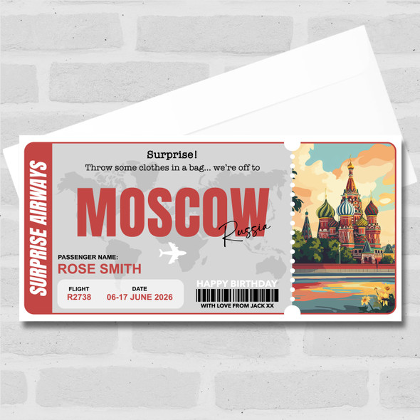 Trip To Moscow Pass Personalised Gift Voucher Surprise Trip Holiday Ticket