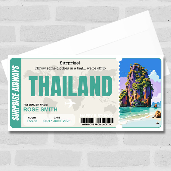 Trip To Thailand Pass Personalised Gift Voucher Surprise Trip Holiday Ticket
