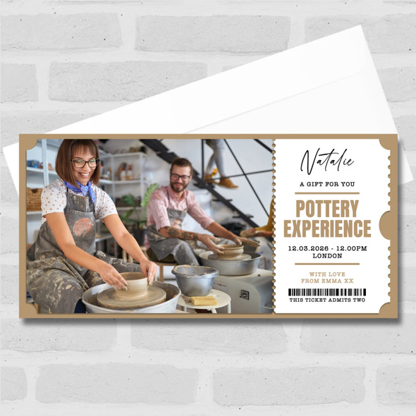 Pottery Experience Personalised Surprise Ticket Gift Voucher