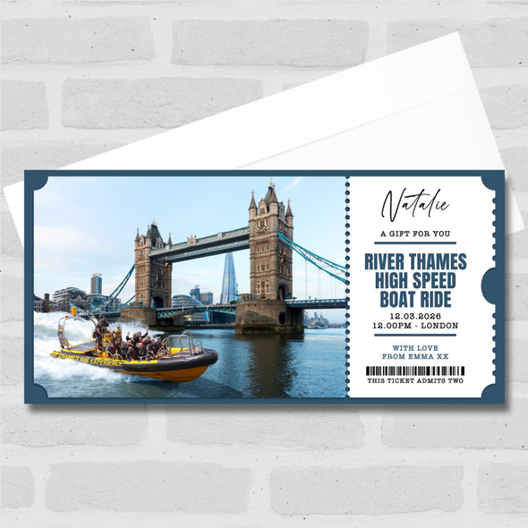 River Thames High Speed Boat Ride Personalised Surprise Ticket Gift Voucher