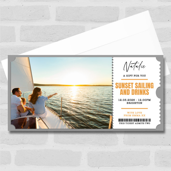 Sunset Sailing Personalised Surprise Ticket Gift Voucher