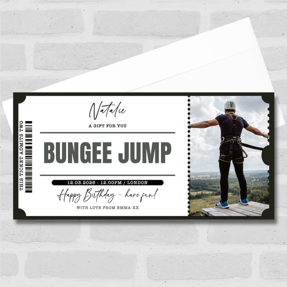 Bungee Jump Personalised Surprise Ticket Gift Voucher