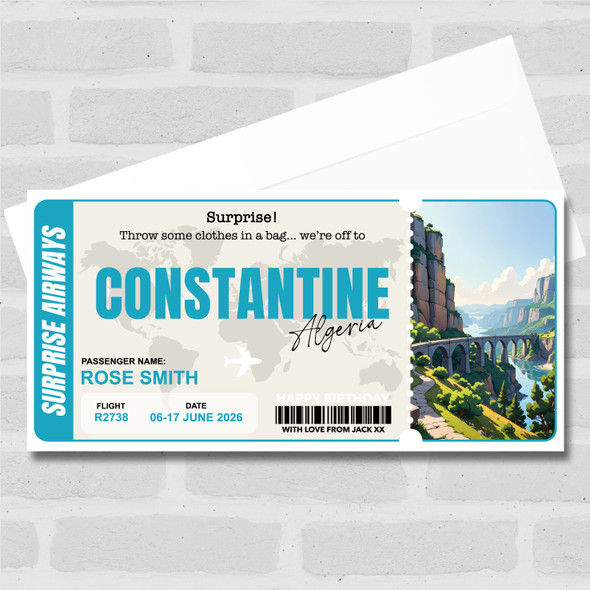 Constantine Algeria Pass Personalised Gift Voucher Surprise Trip Holiday Ticket
