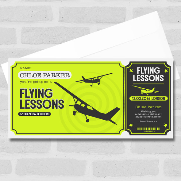 Flying Lessons Personalised Surprise Ticket Gift Voucher
