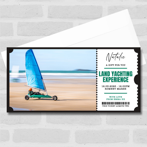 Land Yachting Sailing Experience Personalised Surprise Ticket Gift Voucher