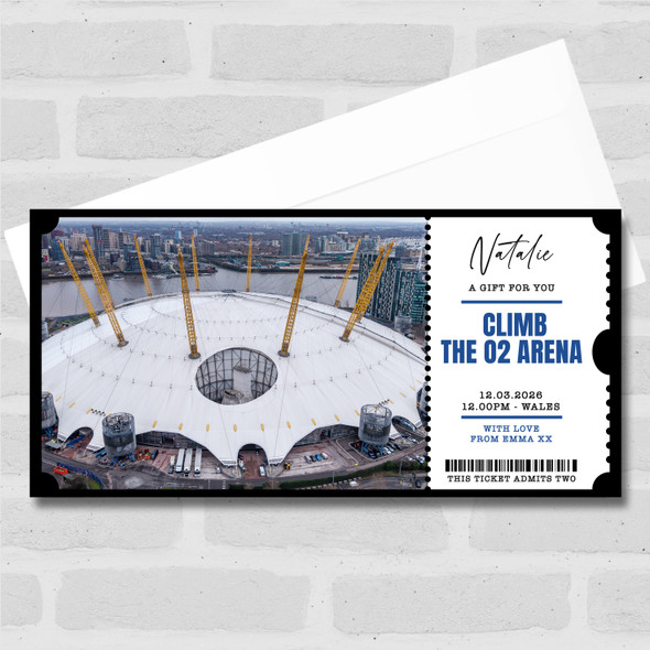 Climb The O2 Arena Personalised Surprise Ticket Gift Voucher