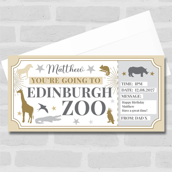 Edinburgh Zoo Stars Gold Personalised Surprise Ticket Gift Voucher