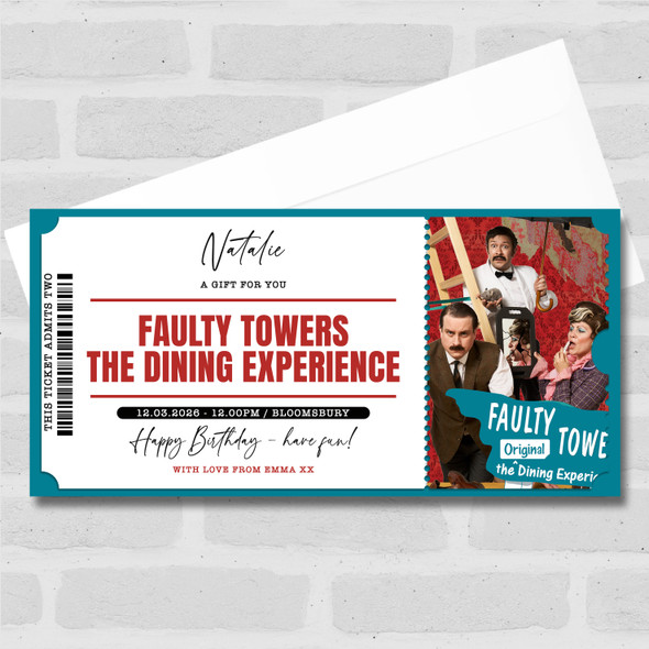 Faulty Towers The Dining Experience Personalised Surprise Ticket Gift Voucher
