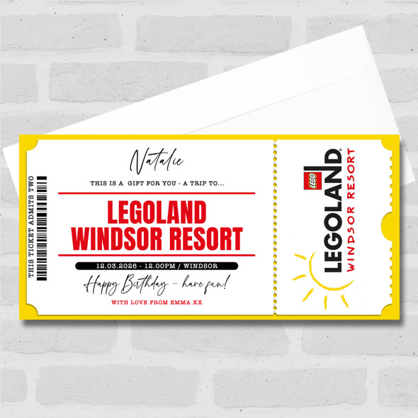 Legoland Windsor Resort Personalised Surprise Ticket Gift Voucher