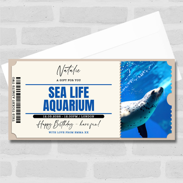 Sea Life Aquarium Personalised Surprise Day Out Ticket Gift Voucher
