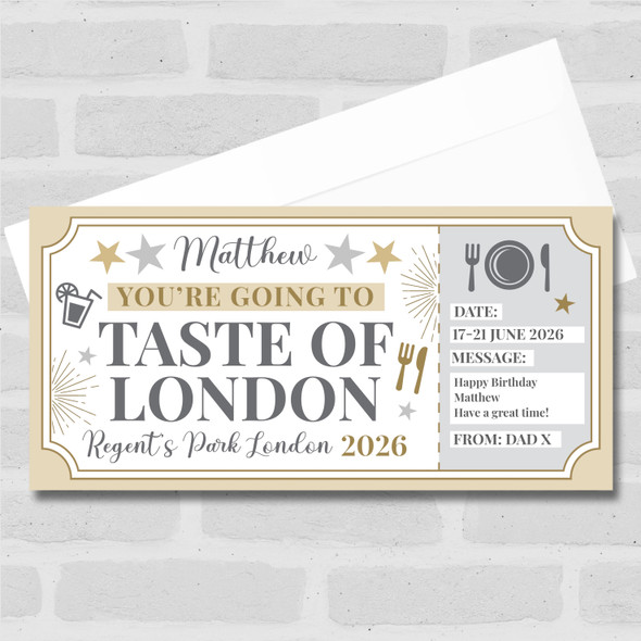 Taste Of London Food Festival Personalised Surprise Ticket Gift Voucher