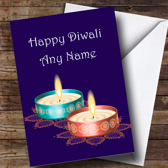 Two Candles Personalised Diwali Card