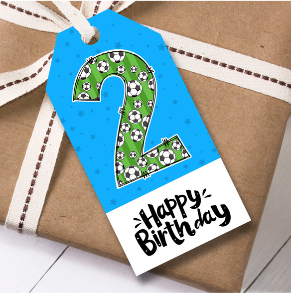12 Large Gift Tags 2nd Birthday Football Number Boys Birthday