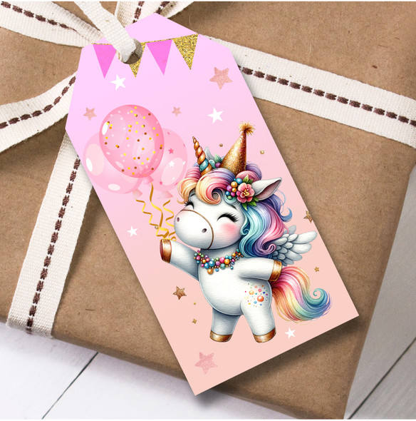 Birthday 12 Large Gift Tags Unicorn Girls Kids Birthday