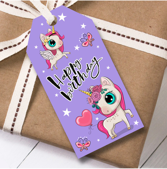Birthday 12 Large Gift Tags Unicorn Girls Kids Birthday Children's