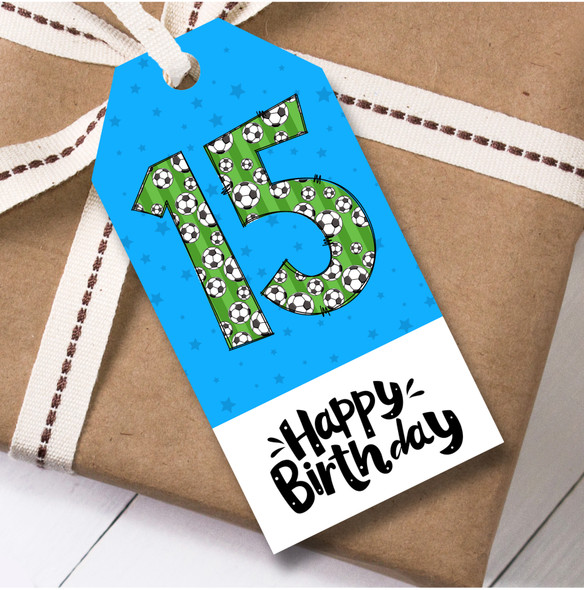 12 Large Gift Tags 15th Birthday Football Number Boys Birthday